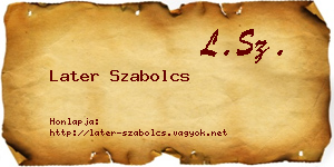 Later Szabolcs névjegykártya